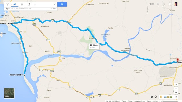 Kudal to Tarkarli via Malavan